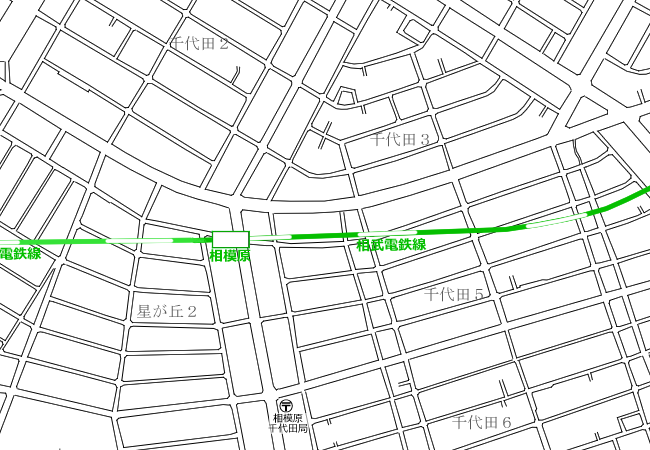 地図：淵野辺停車場→相模原停車場略図③