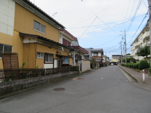 写真：線路跡の宅地