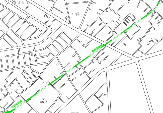 地図：春日台地区付近路線図