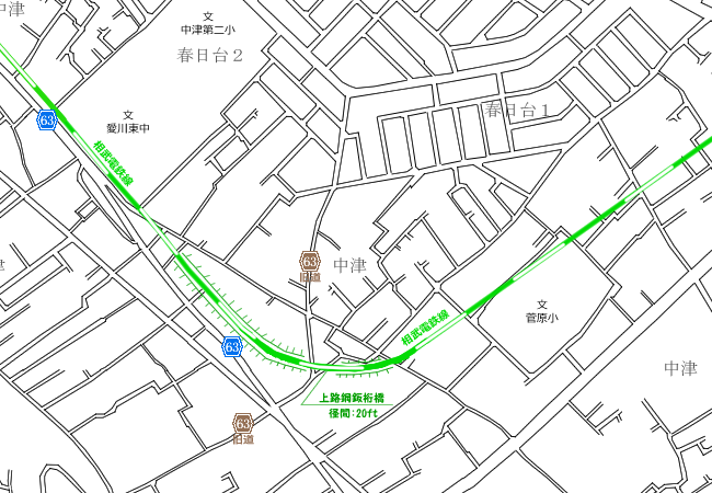 地図：熊坂地区付近路線図