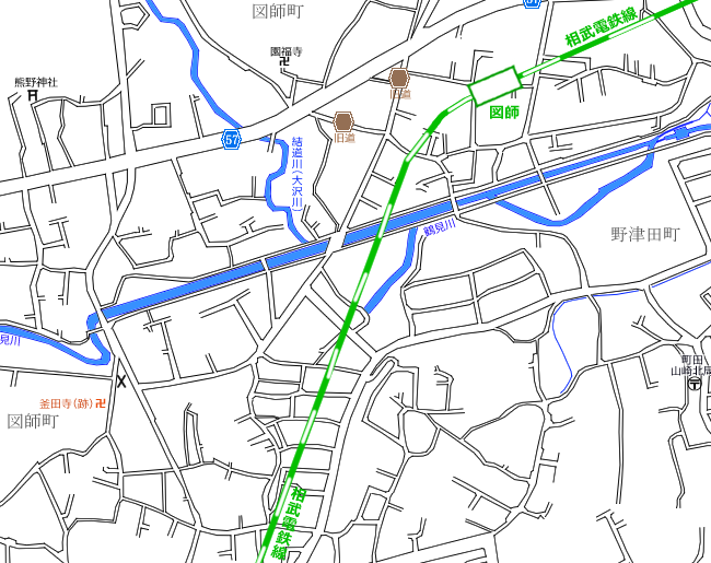 地図：淵野辺～図師⑦周辺路線図