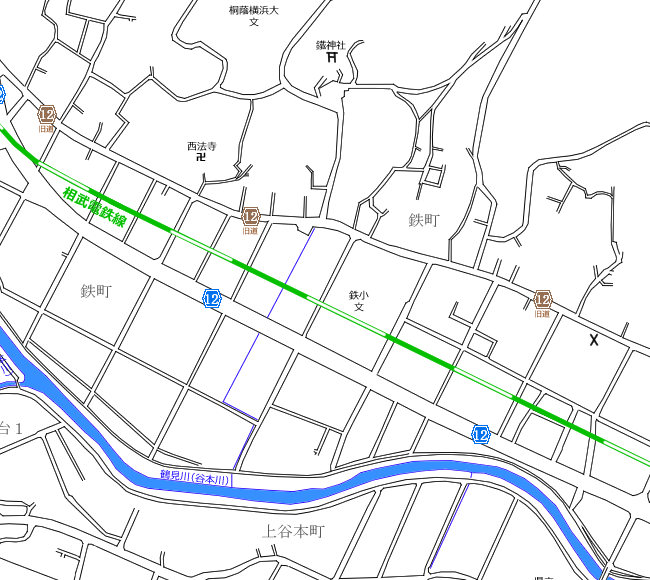 地図：鶴川～中里⑥周辺路線図