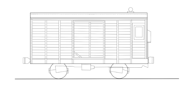 図面：ワフ１形四輪有蓋緩急車