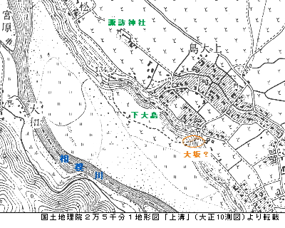 図表：上大島付近大正時代地形図