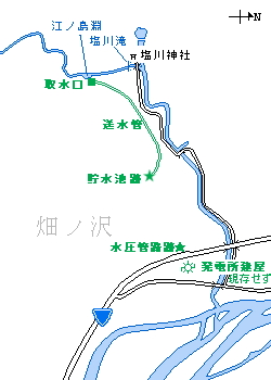 図表：塩川発電所施設地図