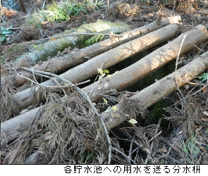 写真：各貯水池への分水枡