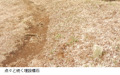 写真：標石が設置された山道